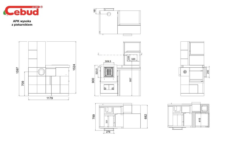 Cebud APK Pliit Kõrge Praeahjuga Mõõdud