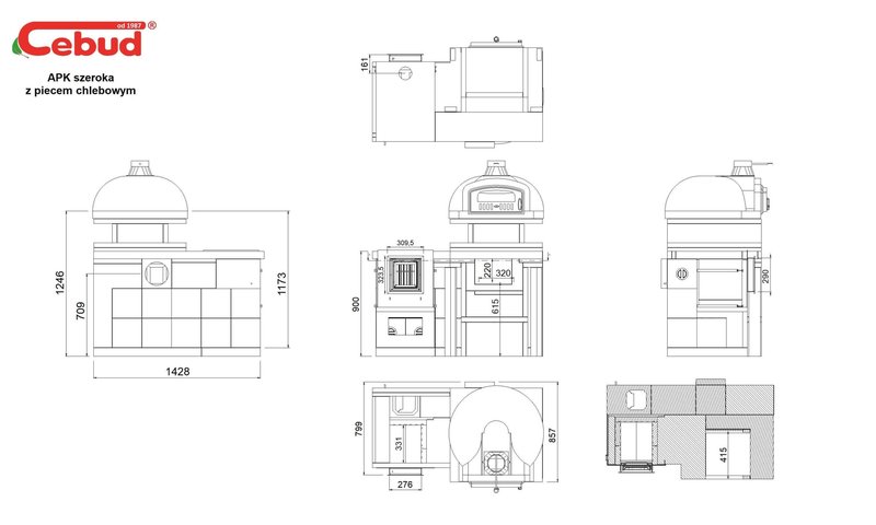 Cebud APK Pliit Madal Praeahju Leivaahjuga/Pitsaahjuga Mõõdud