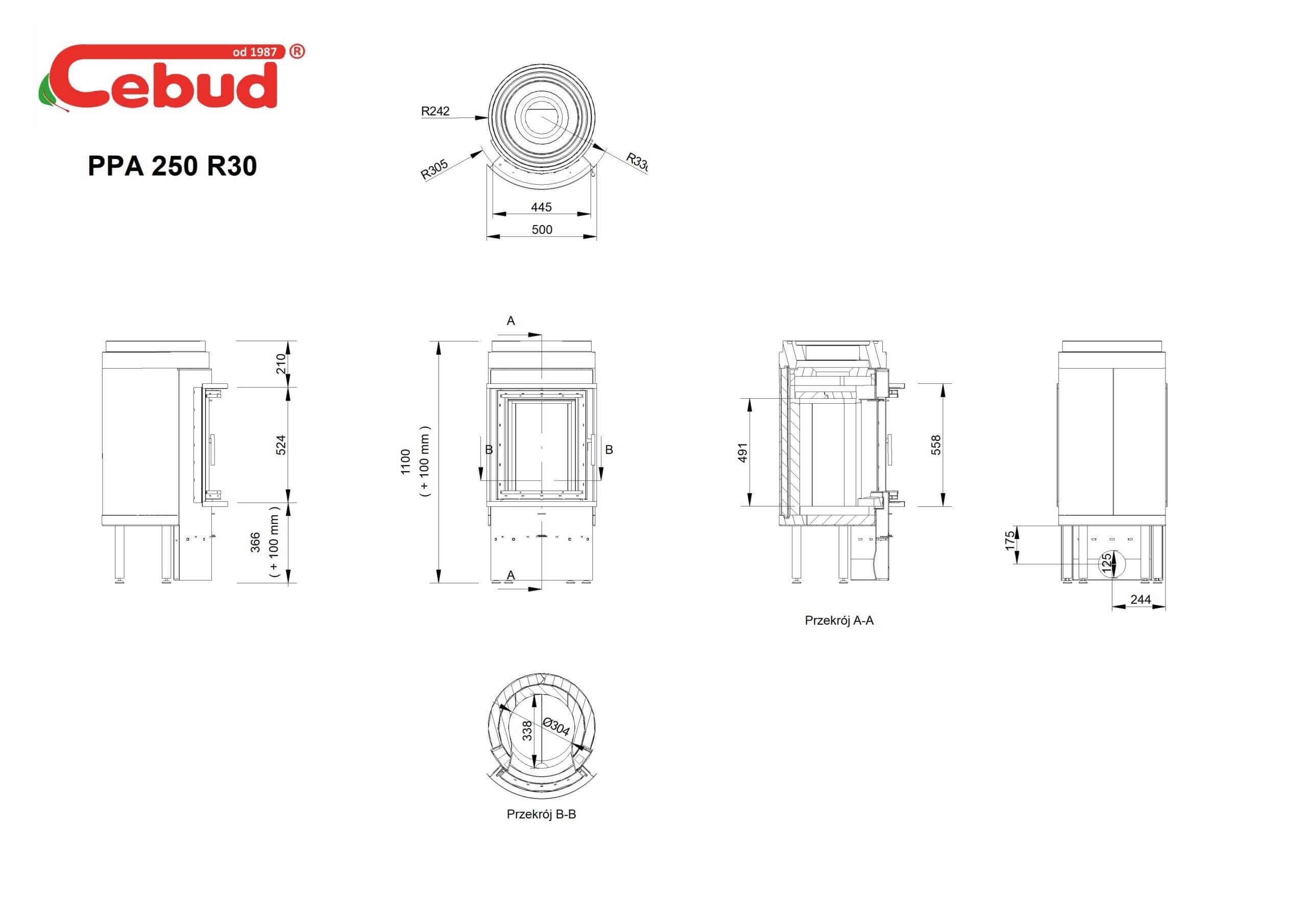 Cebud ahjukolle PPA 250 R30 Moodud