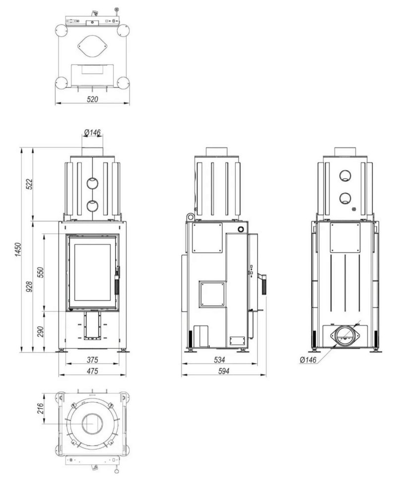 Defro Ahjukolle VIS XSM 9S Moodud