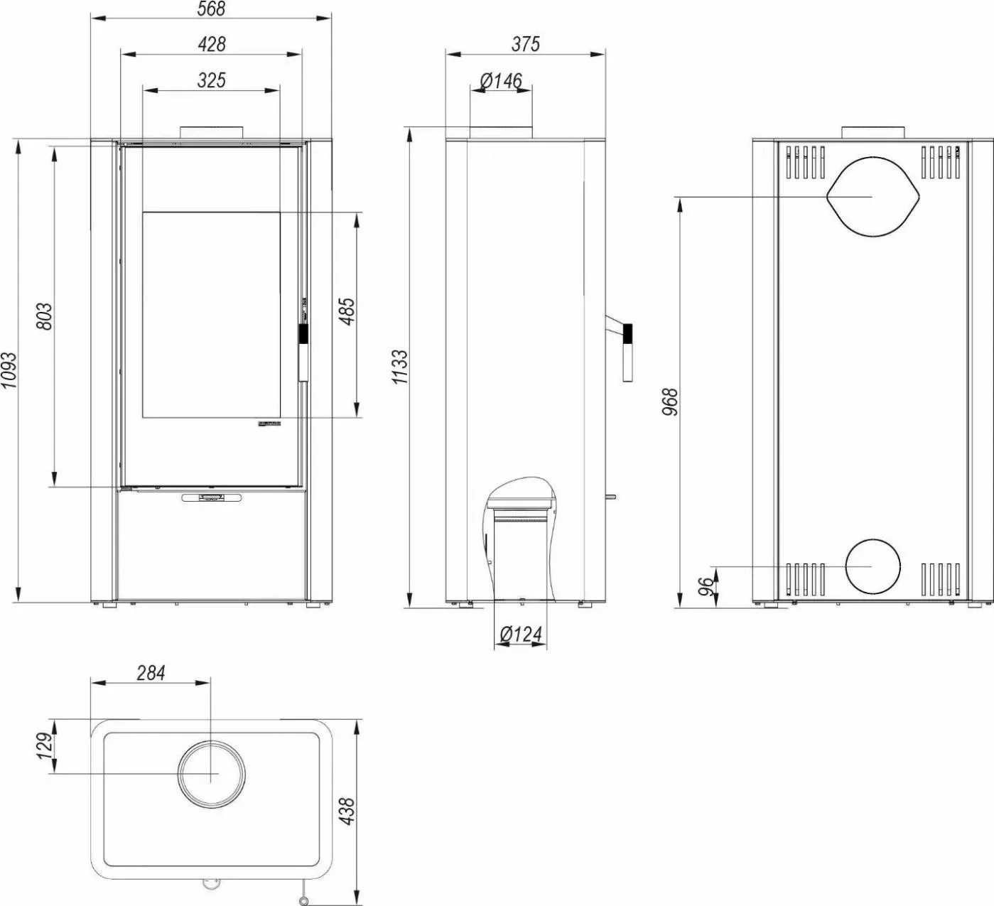 Defro Home Kamin Solum 2.0 Mõõdud