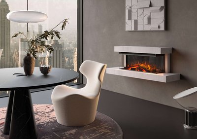 LaNordica ElektriKamin LUMEN 870 Raamiga Chalk inter