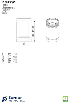 Metaloterm Gaasikorsten L- US 100 50 25 Moodud