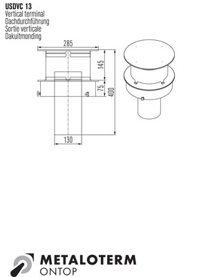 Metaloterm Gaasikorsten Terminal Ver USDVC 13 Mõõdud