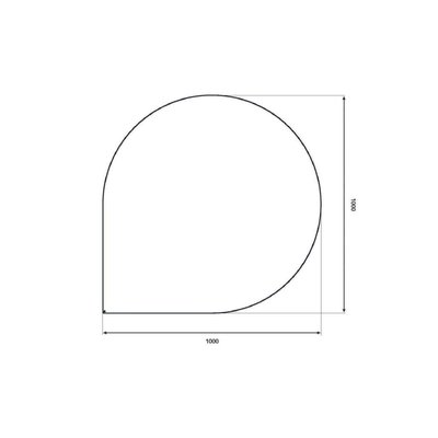 PR Kaminaesine plekk 100x100cm Tilk must matt mm