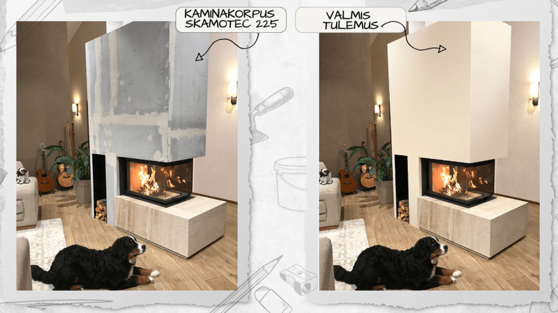 SKAMOTEC 225 kaltsiumsilikaatplaat Viimistlus Enne ja Pärast