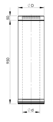 Vilpra Moodulkorstnad DW25 NP Moodul L-1m 1101 mõõdud