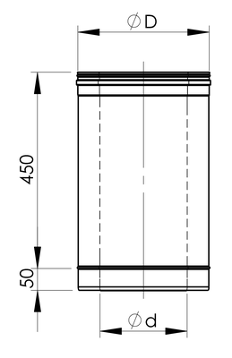 Vilpra Gaasikorsten L-0,5m CLV Mõõdud