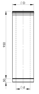 Vilpra Gaasikorsten L-1m CLV Mõõdud