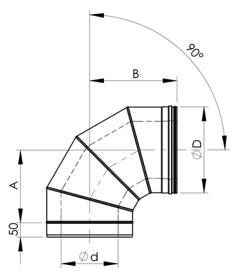 Vilpra Gaasikorsten Polv 90 CLV Mõõdud