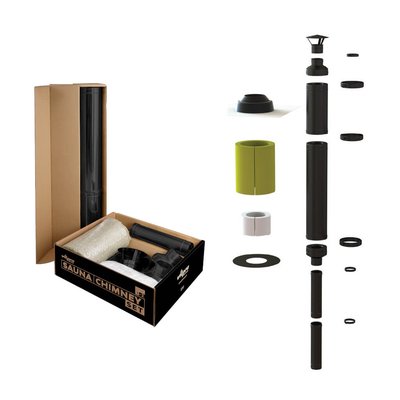 Vilpra Sauna Sauna Korstnad komplekt Must.jpg