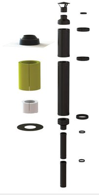 Vilpra Sauna Saunakorsten Komplekt Must